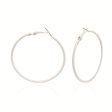 White Enamel & Silver-Plated Hoop Earrings For Sale