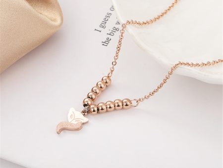 18K Rose Gold-Plated Frosted Fox Bead Anklet Fashion