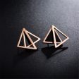 18K Rose Gold-Plated Double Triangle Stud Earrings Online Sale