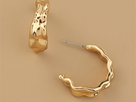 18K Gold-Plated Leaf Huggie Earrings on Sale