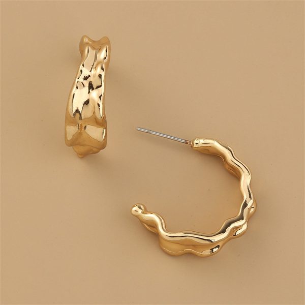 18K Gold-Plated Leaf Huggie Earrings on Sale