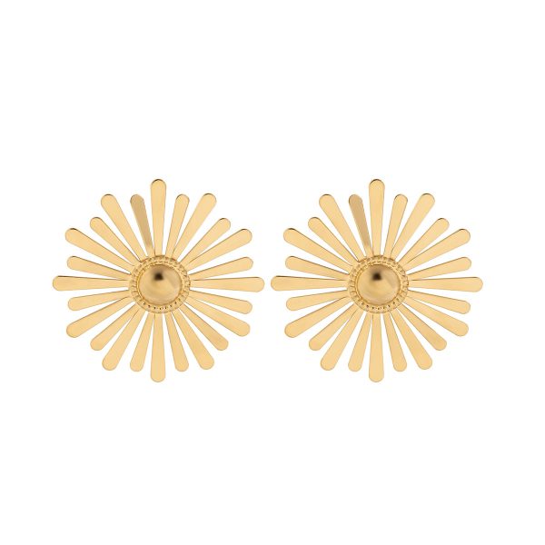 18K Gold-Plated Floral Stud Earrings Online now