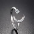 Sterling Silver Star & Moon Open Ring Supply