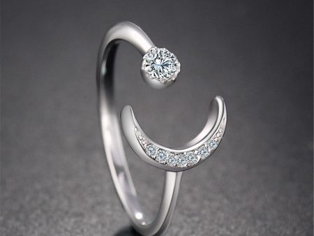 Sterling Silver Star & Moon Open Ring Supply