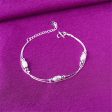 Silver-Plated Frosted Olive Double-Strand Anklet Sale