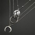 Silver-Plated Celestial Openwork Triple-Layer Pendant Necklace Hot on Sale