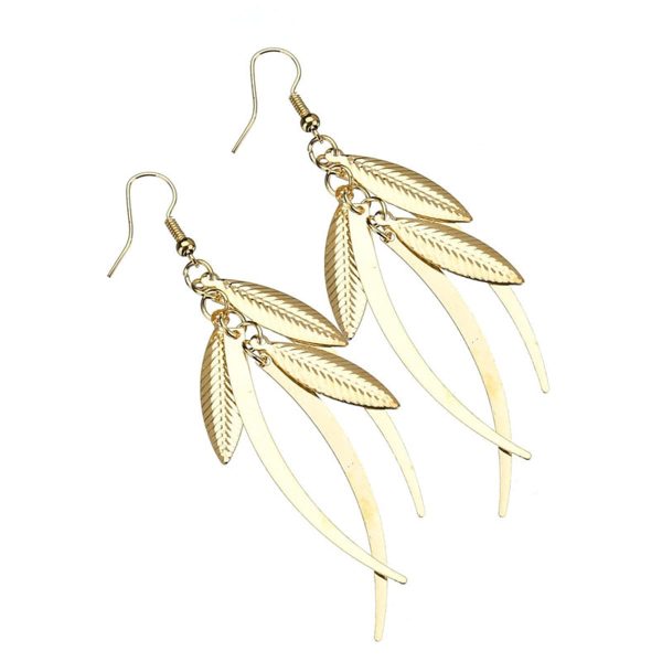 18K Gold-Plated Leaves Drop Earrings on Sale