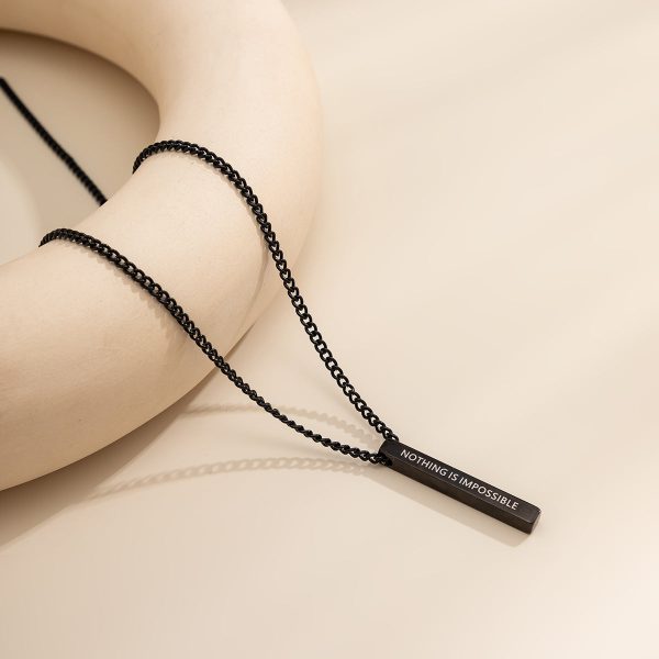 Black  Nothing Is Impossible  Pendant Necklace Hot on Sale