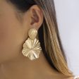 18K Gold-Plated Lotus Leaves Drop Earrings on Sale