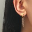 18K Gold-Plated Heart Chain Ear Jacket For Discount