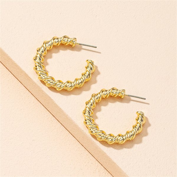 18K Gold-Plated Twine Hoop Earrings Online now