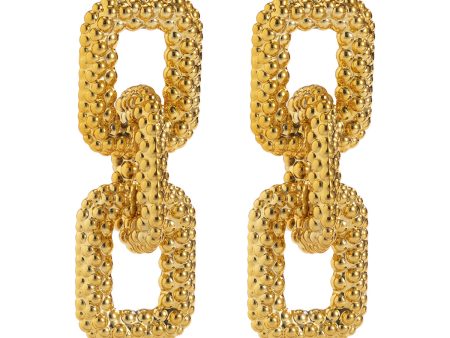 18K Gold-Plated Chunky Chain Link Drop Earrings Hot on Sale