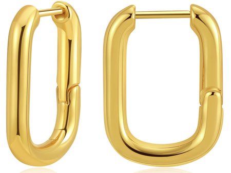 18K Gold-Plated Open Square Huggie Earrings Online