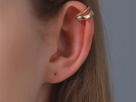 18K Gold-Plated Abstract Layered Ear Cuff Discount