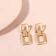 18K Gold-Plated Open Square Drop Earrings For Cheap