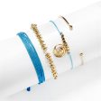 Blue & 18K Gold-Plated Wave Charm Bracelet Set Fashion