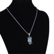 Turquoise & Cubic Zirconia Owl Pendant Necklace Fashion