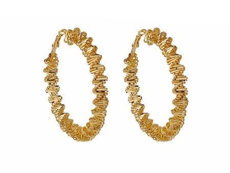 18K Gold-Plated Twist Hoop Earring For Discount