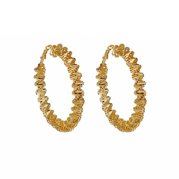 18K Gold-Plated Twist Hoop Earring For Discount