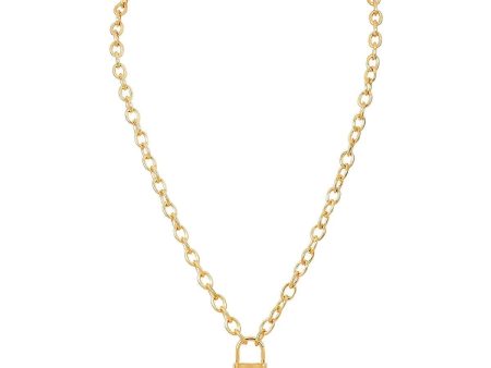 18K Gold-Plated Lock Pendant Necklace Online Hot Sale