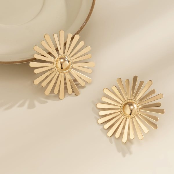 18K Gold-Plated Floral Stud Earrings Online now