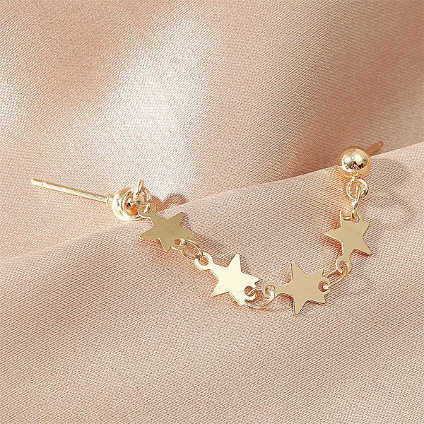 18K Gold-Plated Star Chain Ear Cuffs For Cheap