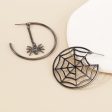 Black Cobweb & Spider Asymmetrical Huggie Earring Discount