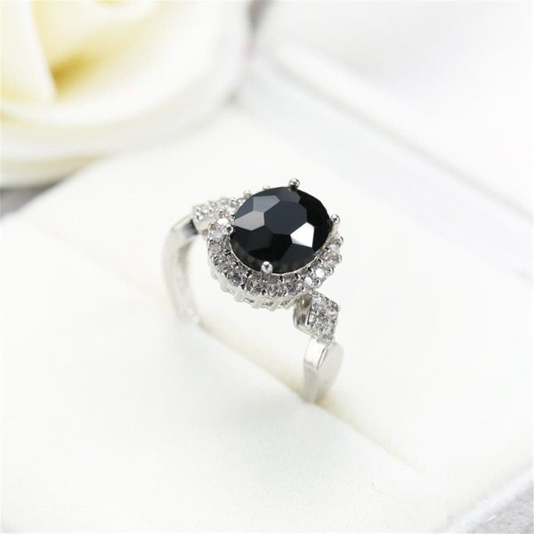 Black Crystal & Cubic Zirconia Oval-Cut Ring Online now