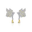 Yellow Crystal & Silver-Plated Butterfly Drop Earrings For Discount