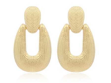 18K Gold-Plated Open Oval Drop Earrings Online now