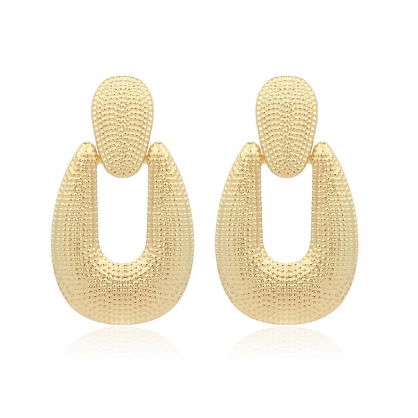 18K Gold-Plated Open Oval Drop Earrings Online now