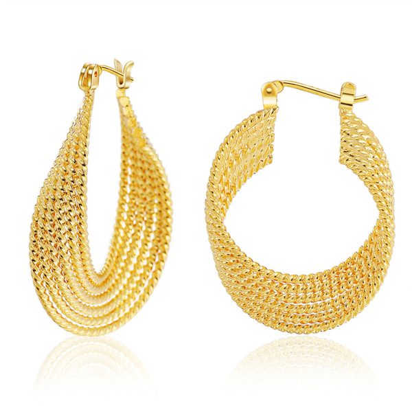 18K Gold-Plated Twisted Twine Huggie Earrings Online Sale