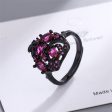 Violet Crystal & Violet Cubic Zirconia Cluster Adjustable Ring Cheap