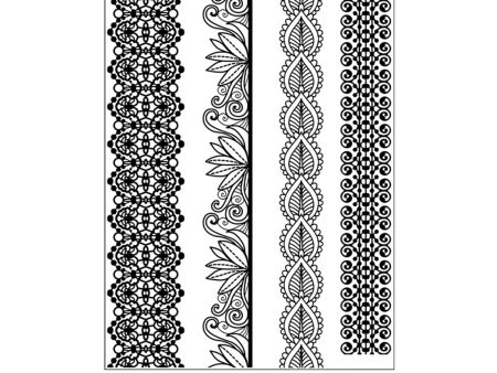 Black Botanical Temporary Tattoo Sheet-Set Of 5 Online