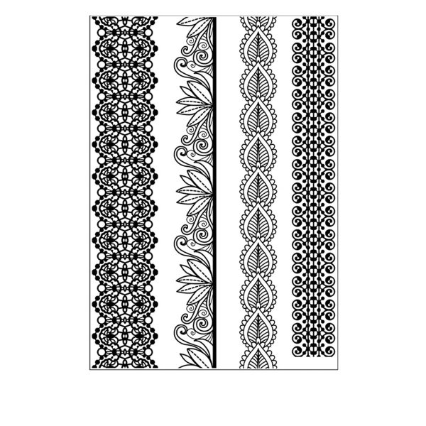 Black Botanical Temporary Tattoo Sheet-Set Of 5 Online