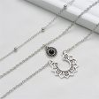 Black Resin & Silver-Plated Sunflower Layered Pendant Necklace Fashion