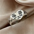 Silver-Plated Crying Heart Open Band Ring on Sale