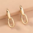 18K Gold-Plated Interlocked Cable Chain Drop Earrings Fashion