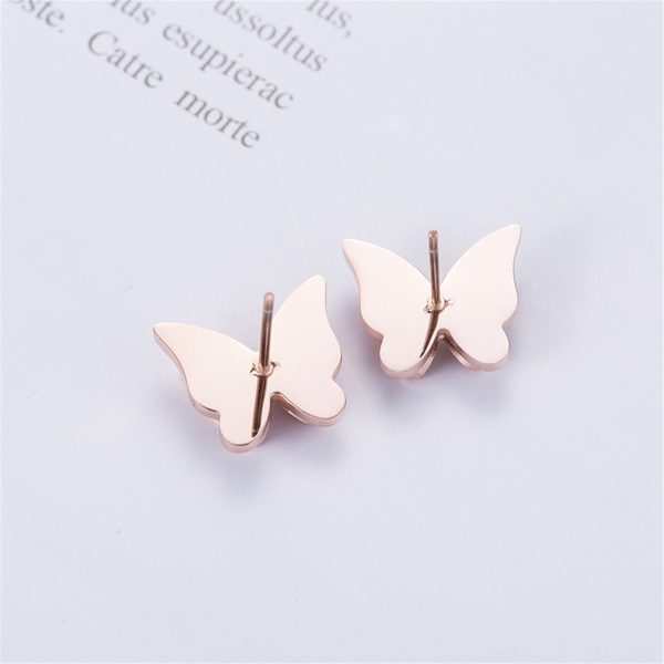 18K Rose Gold-Plated Frosted Butterfly Tassel Ear Jackets Sale