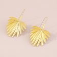 18K Gold-Plated Palm Leaf Drop Earrings For Discount