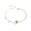 18K Rose Gold-Plated & Cubic Zirconia Crossing Ring Charm Anklet Online Hot Sale