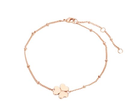 18K Rose Gold-Plated Clover Station Bracelet Online