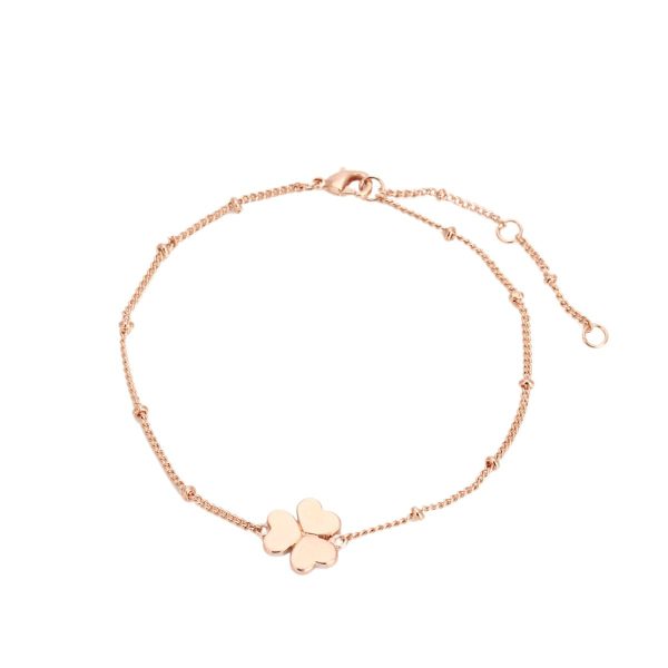 18K Rose Gold-Plated Clover Station Bracelet Online