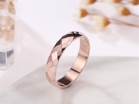 18K Rose Gold-Plated Diamond-Cut Band For Sale