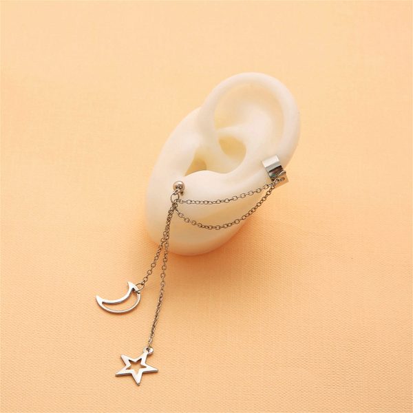 Silver-Plated Ear Cuff & Celestial Drop Earring Supply