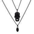 Black Skull Pendant Layered Necklace Sale