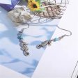 Turquoise & Silver-Plated Sea Horse Drop Earrings For Cheap