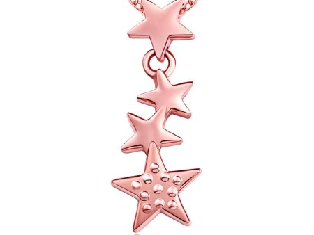 18K Rose Gold-Plated Falling Star Pendant Necklace For Sale