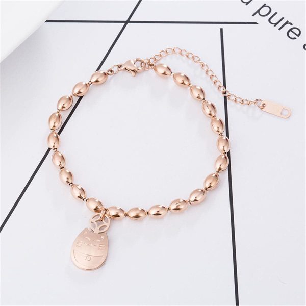 18K Rose Gold-Plated Kitty Long Bead Charm Bracelet on Sale