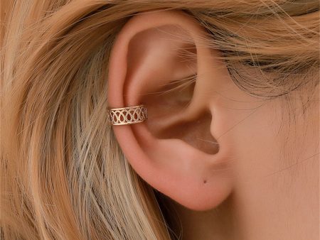 18K Gold-Plated Teardrop-Pattern Ear Cuff For Discount